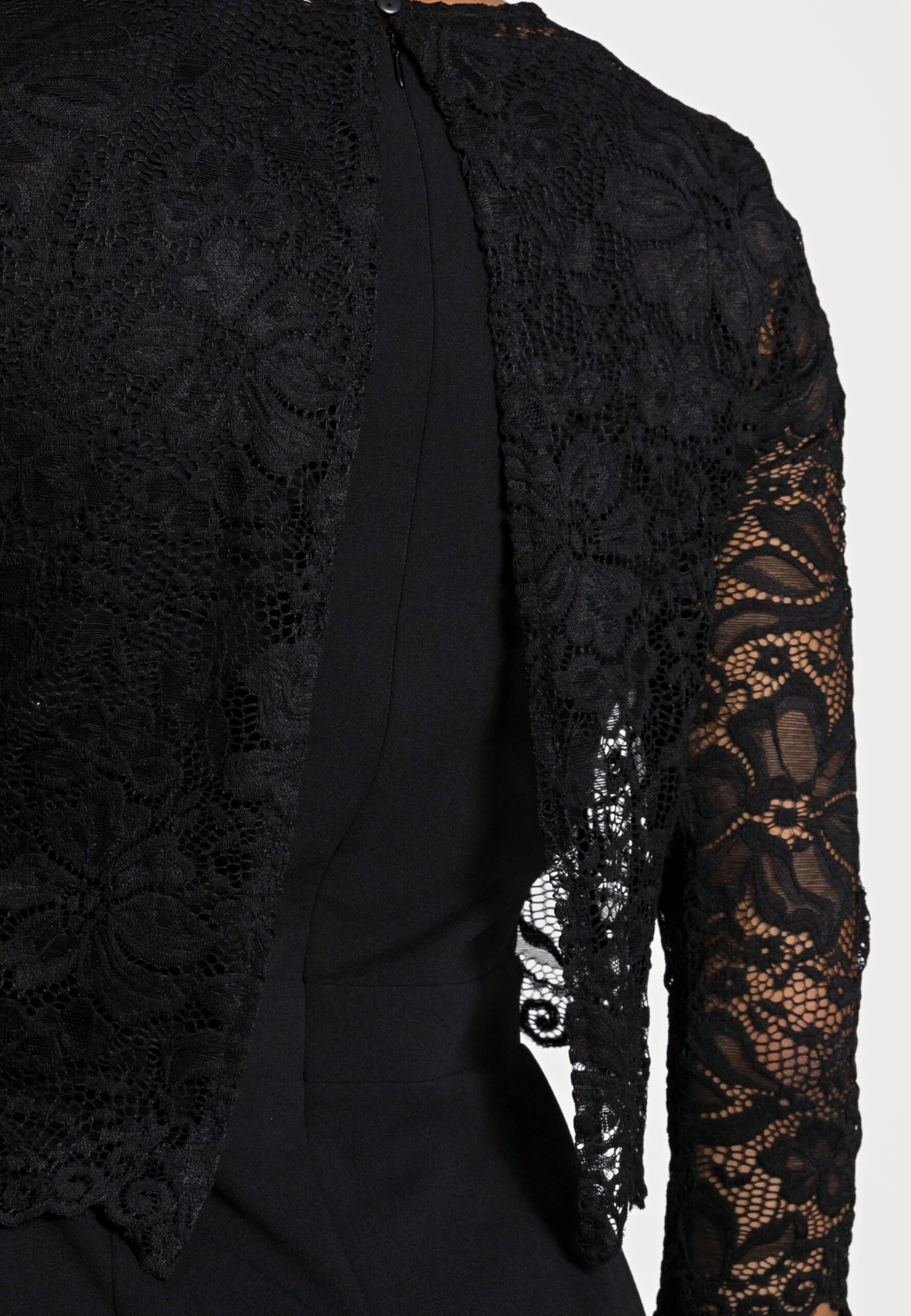 Occasion SetDetacheable Lace Top With V Neck Sleeveless JumpsuitTuta JumpsuitBlack Donna Tute jumpsuit AN621T024-Q11