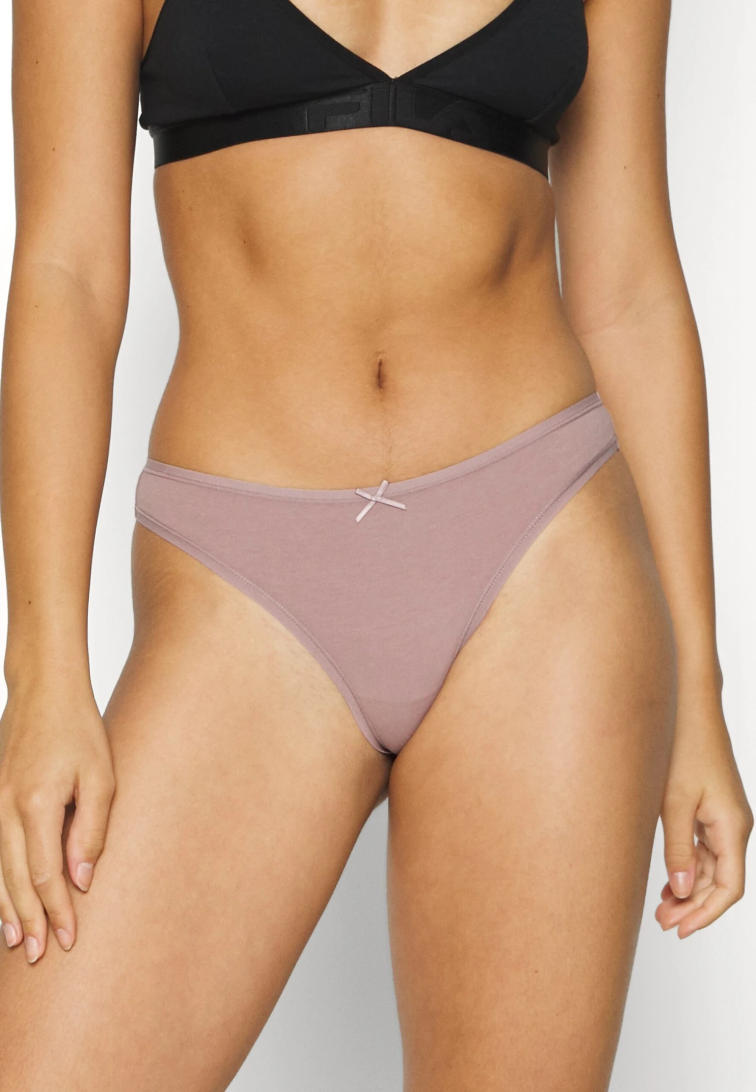 Georgina 7Pp Thong CottonPerizomaBlack/Pink Donna Intimo AN681C004-Q12